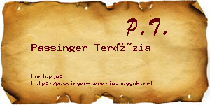 Passinger Terézia névjegykártya
